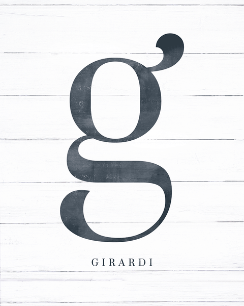 Initial Adore Personalized Print - showcasing letter "g"