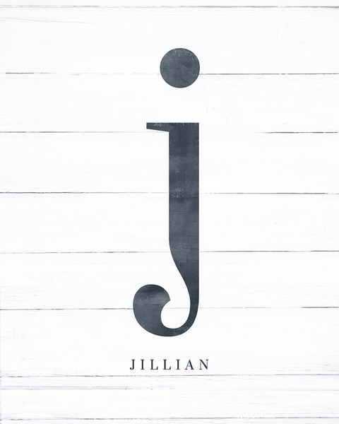 Initial Adore Personalized Print - showcasing letter "j"