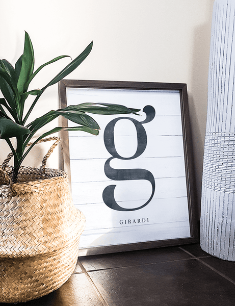 Initial Adore Personalized Print in a boho room
