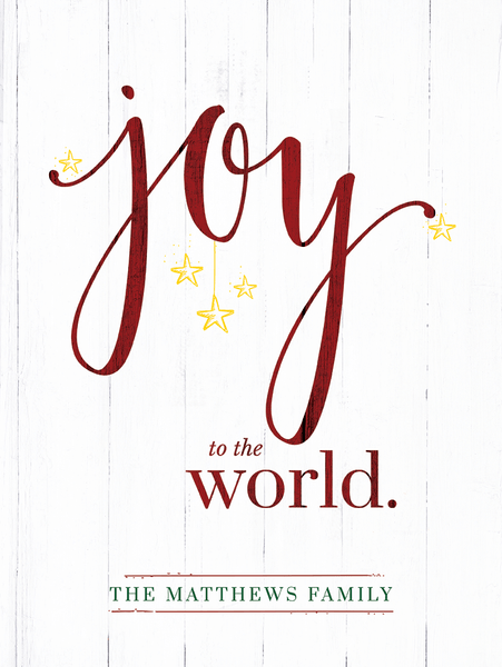 close up of the Joy To The World - Color - Personalized Print