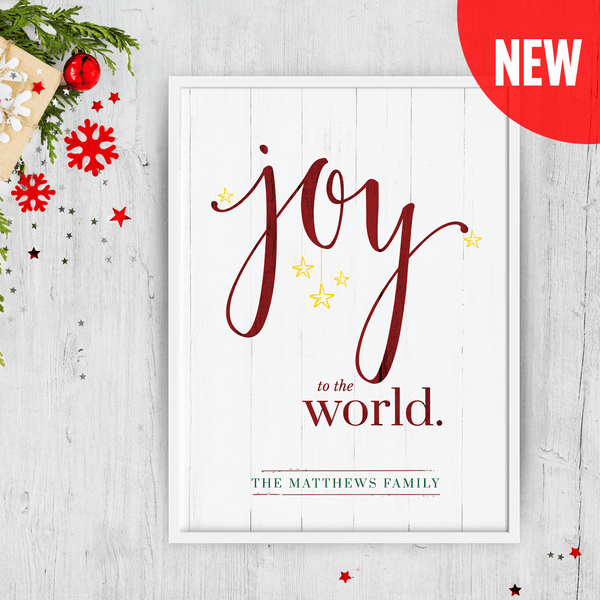 Joy To The World - Color - Personalized Print