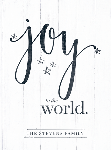 close up look at the Joy To The World Personalized Print
