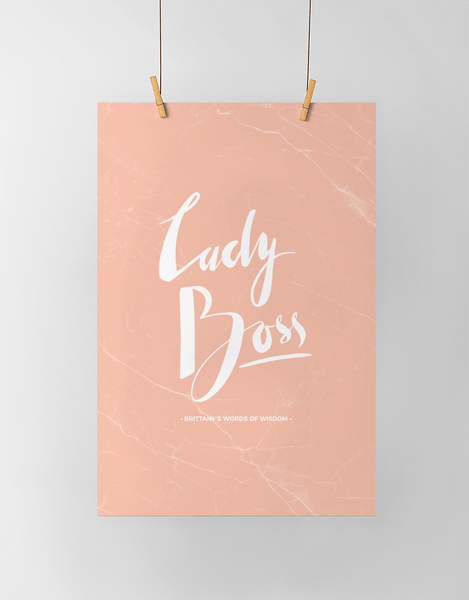 Lady Boss Personalized Print in blush marble