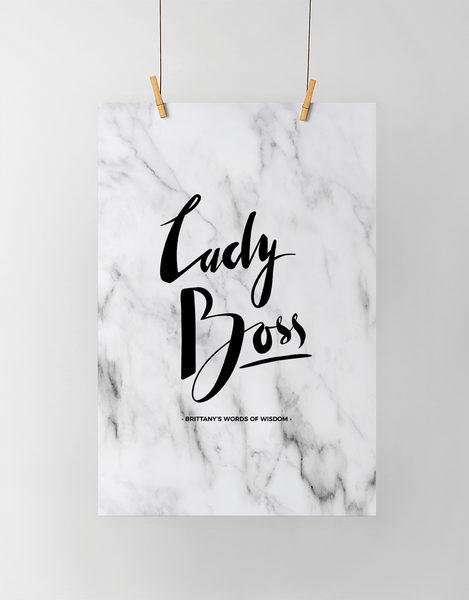 Lady Boss Personalized Print in classic marble look