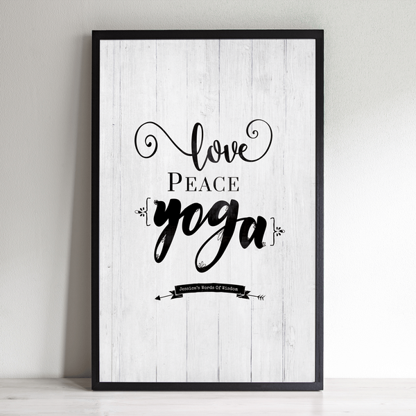 Love Peace Yoga personalized print