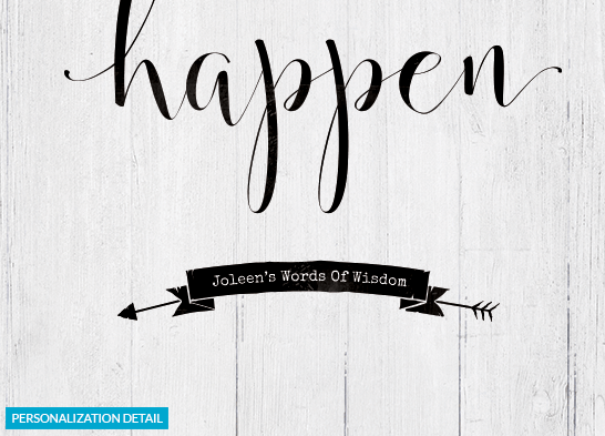 Detail preview of the personalization on the Make it Happen print
