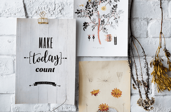 Make Today Count Personalized Print clipped to a wall 