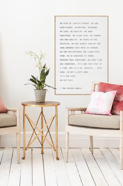 modern chic room with The Manifesto personalized print