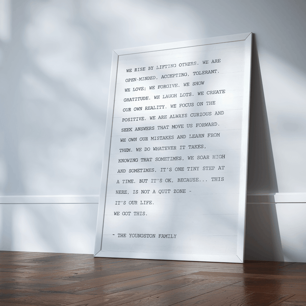 A statement piece - The Family Manifesto Personalized Print