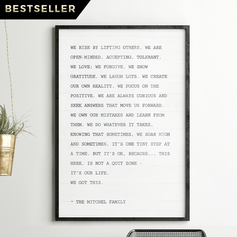 The Family Manifesto personalized print