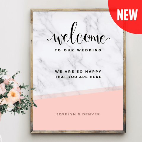 MarbleKlass - Blush Personalized Wedding Print