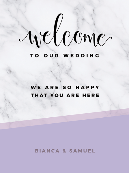 Close up look at the MarbleKlass - Lilacs Personalized Wedding Print