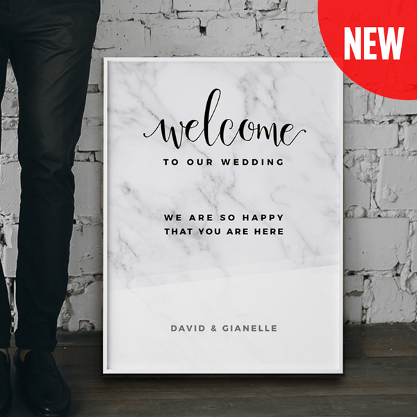 MarbleKlass - White Personalized Wedding Print