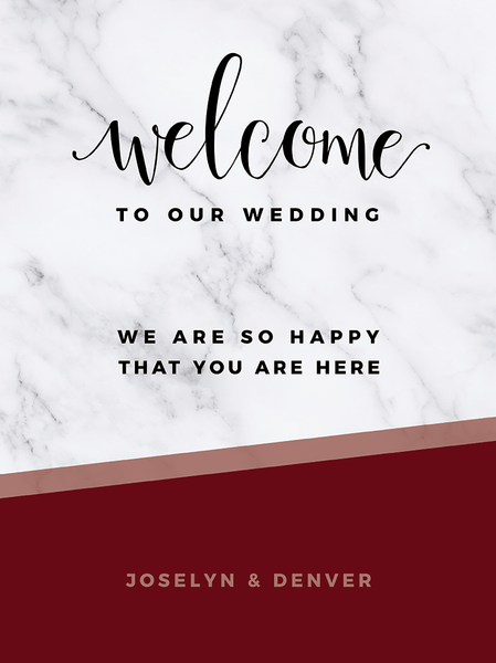 close up look at the MarbleKlass - Wine Personalized Wedding Print