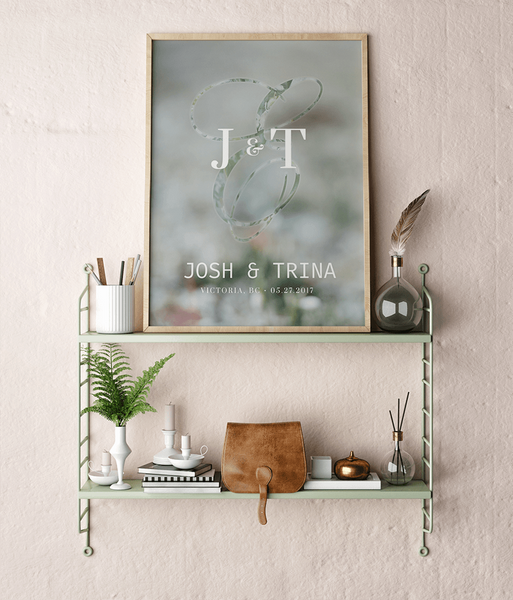 Meadow personalized print framed in a chic, modern room