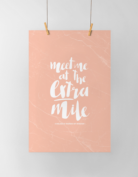 Meet Me Personalized Print in blush marble