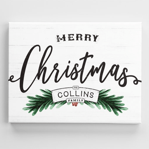Merry Christmas Personalized Canvas