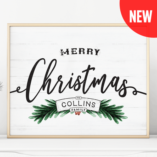 Merry Christmas Personalized Print