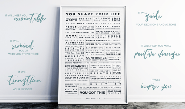 Manifesto Grid Personalized Print and benefits of daily inspiration