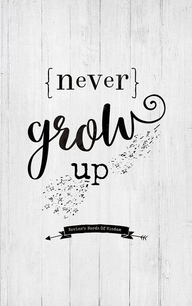 close up preview of the Never Grow Up personalized print