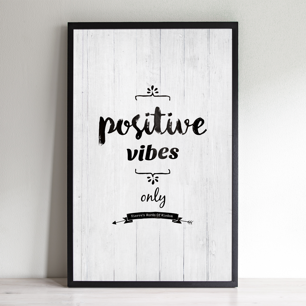 Positive Vibes Only inspirational / yoga personalized print