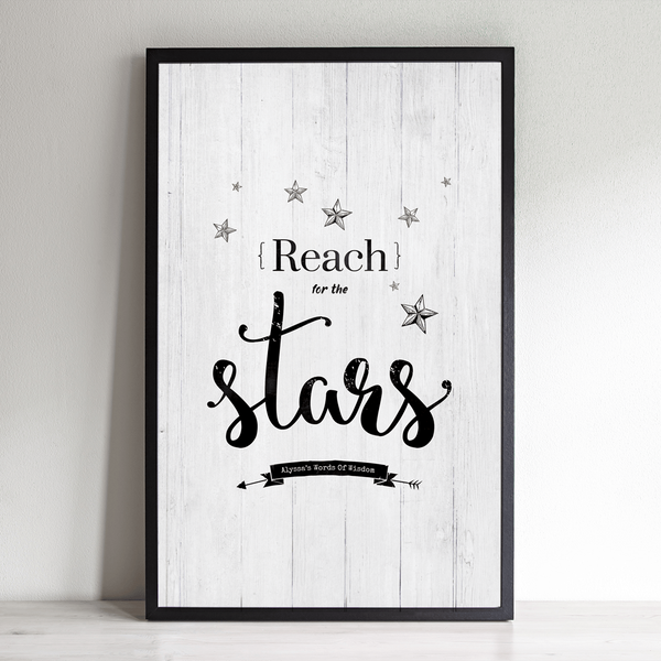 Reach For The Stars inspirational personalized print