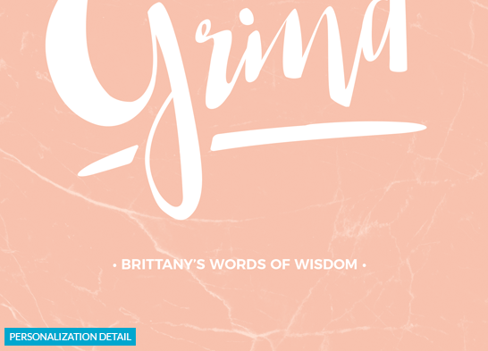 detail of the personalization on the Rise & Grind Personalized Print