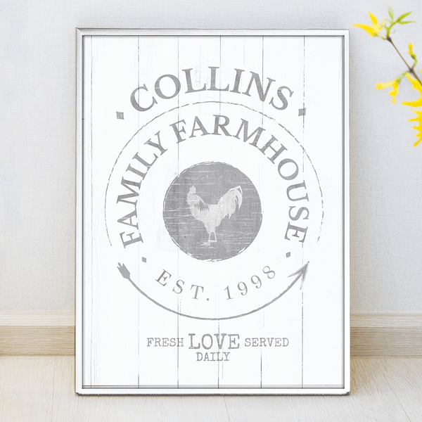 Family Farmhouse personalized print. Set your last name in it. Fresh love served daily.