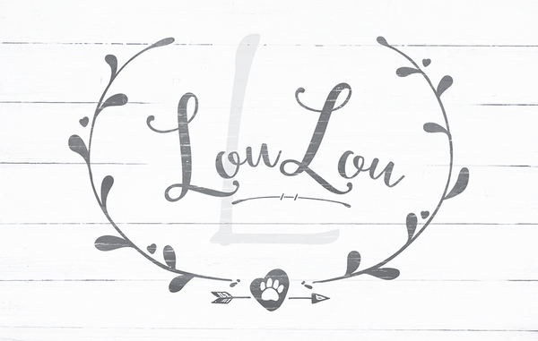 close up preview of the Rustic Doggy personalized print