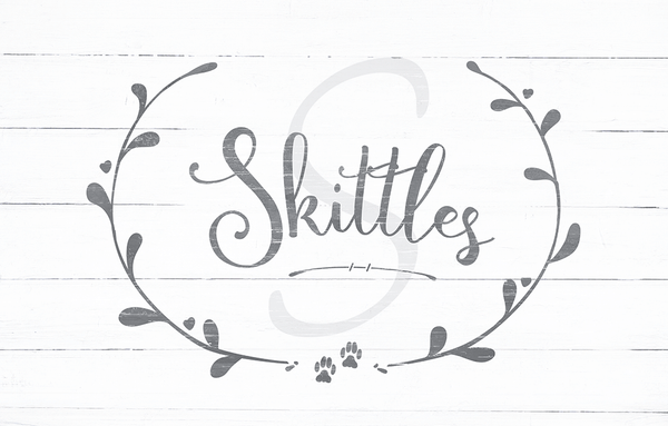 Close up of the Rustic Kitty personalized print