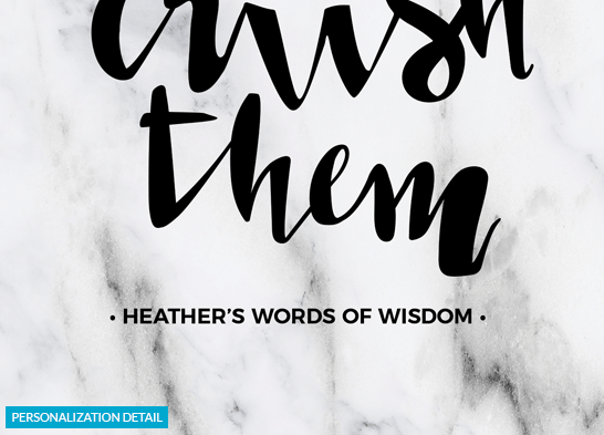 detail of the personalization on the Set Goals & Crush Them Personalized Print