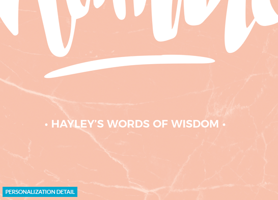 detail of the personalization on the Stay Humble Personalized Print