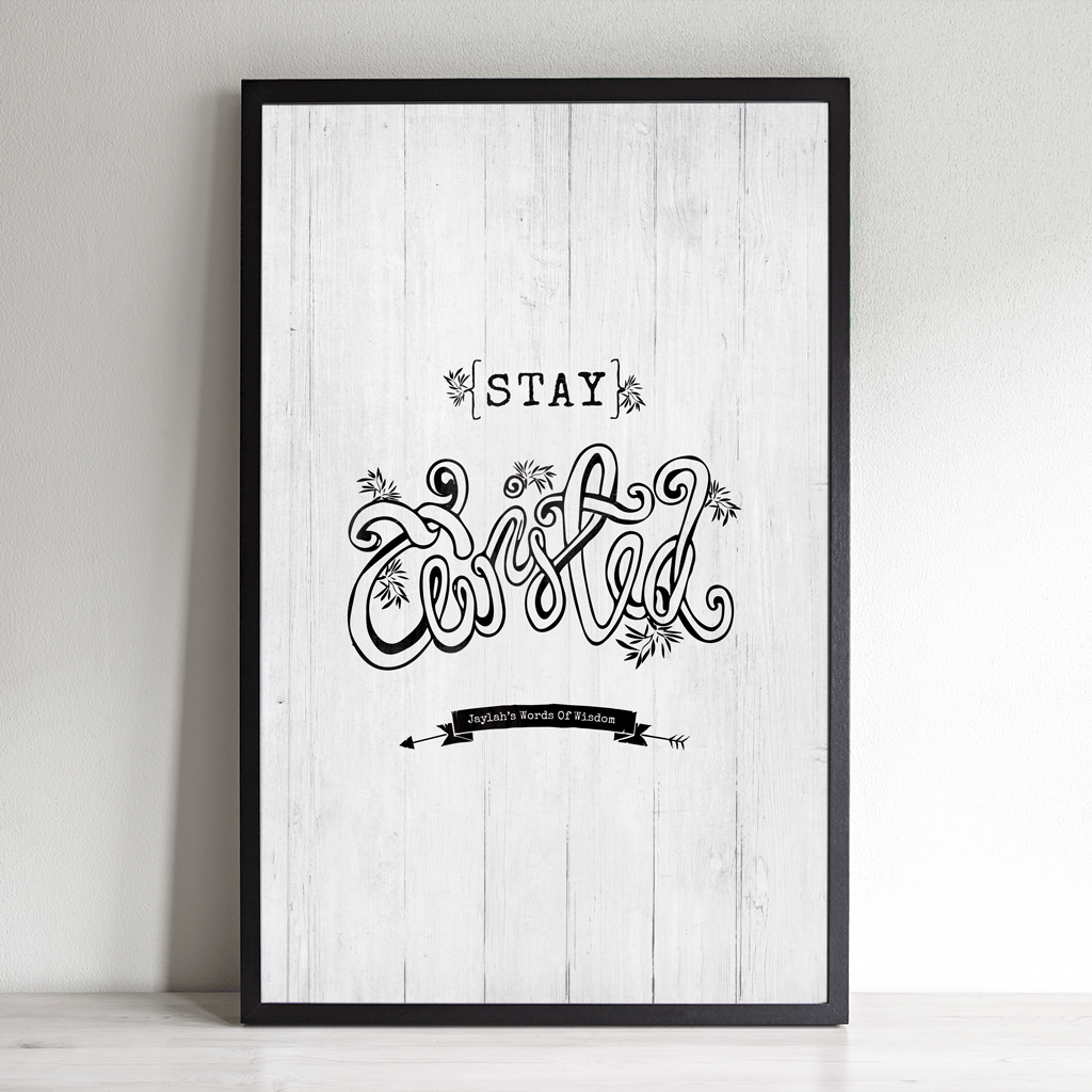 Stay Twisted inspirational / motivational and yoga themed personalized print