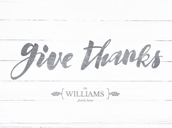 Close up view of the GiveThanks personalized print