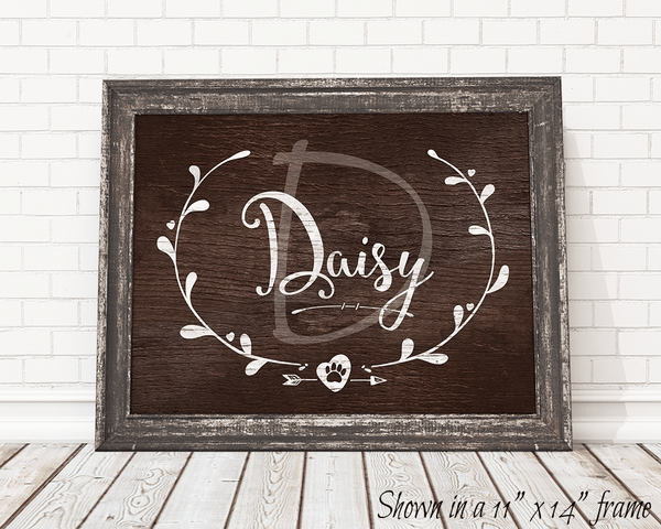 Framed Vintage Doggy personalized print
