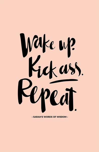 Wake Up Personalized Print in blush and black
