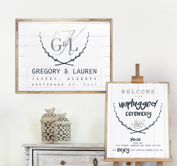 Wedding Day print paired up with a matching Unplugged Ceremony print