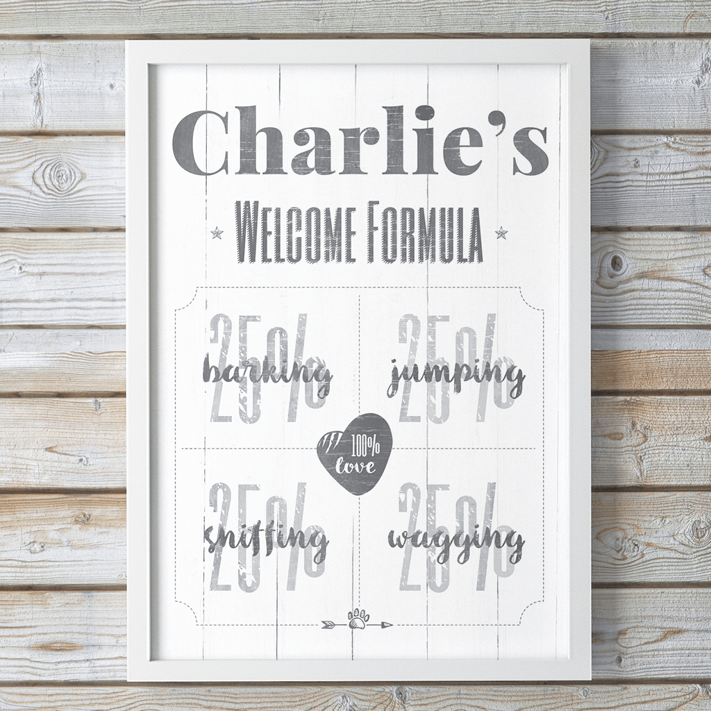 Welcome Formula - dog themed personalized print