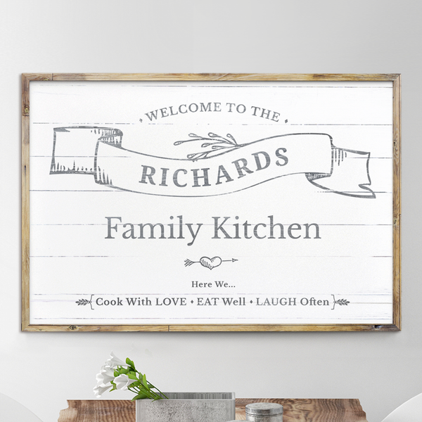 Welcome To Our Kitchen personalized print