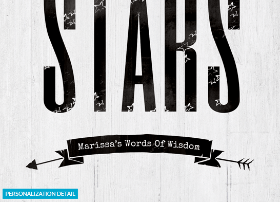 detail of the personalization on the When it's dark print