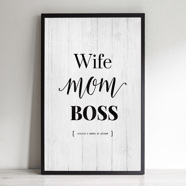 Wife Mom Boss personalized print