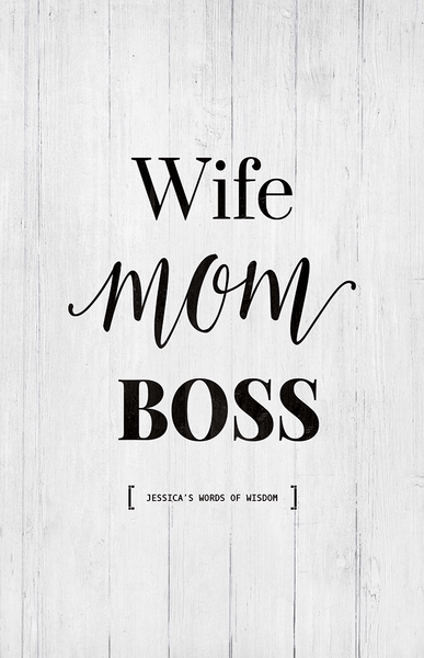 close up look at the Wife Mom Boss personalized print