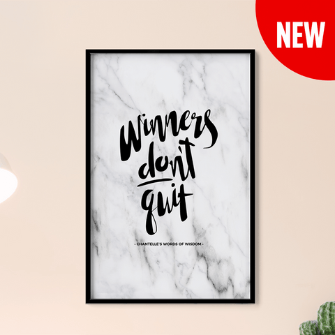 Winners Don't Quit Personalized Print