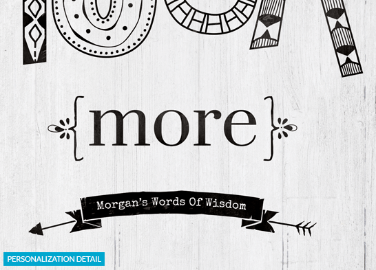detail preview of the personalization on the Worry Less Yoga More print
