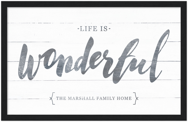Life Is Wonderful Framed Personalized Print