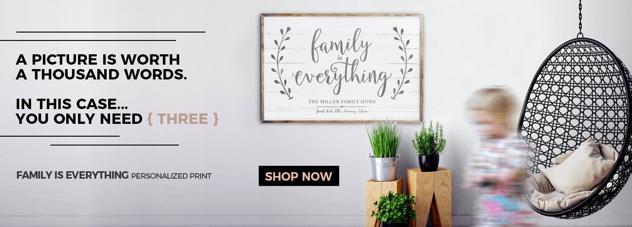 Click here to shop our bestselling Family Is Everything personalized print